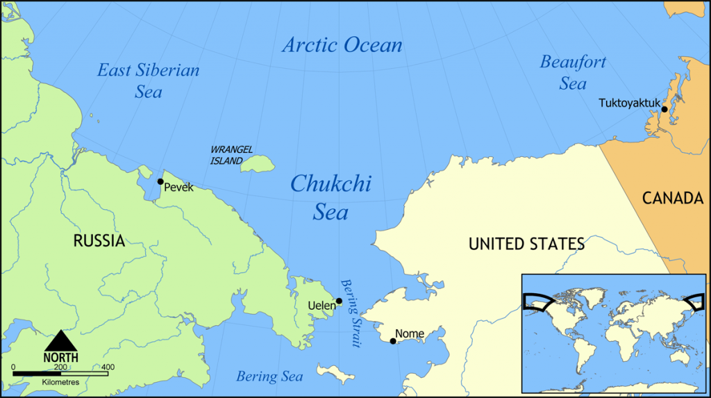 Остров врангеля пролив. Берингов пролив Чукотское море карта. Аляска Берингов пролив. Чукотка и Аляска на карте. Где находится Чукотское море на карте.