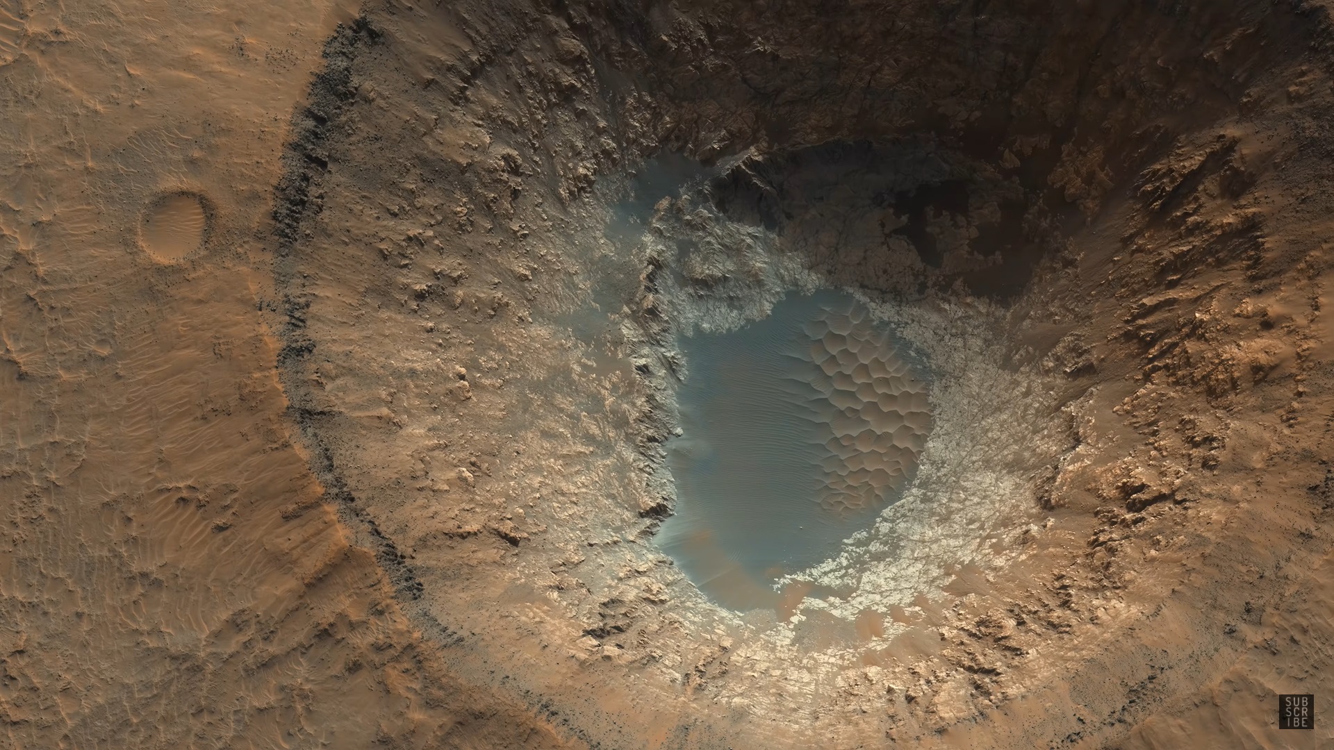 марсианский кратер пролет видео