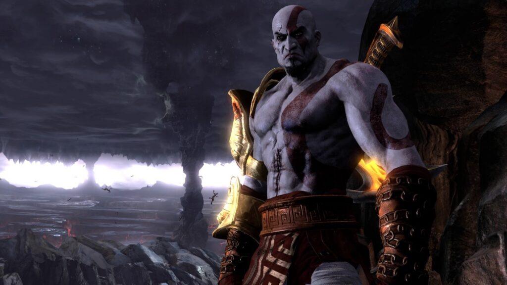 Кратос из God of War 3 в золотых наручах Немейского цестуса — тот самый образ, с которым серия ассоциируется до сих пор.