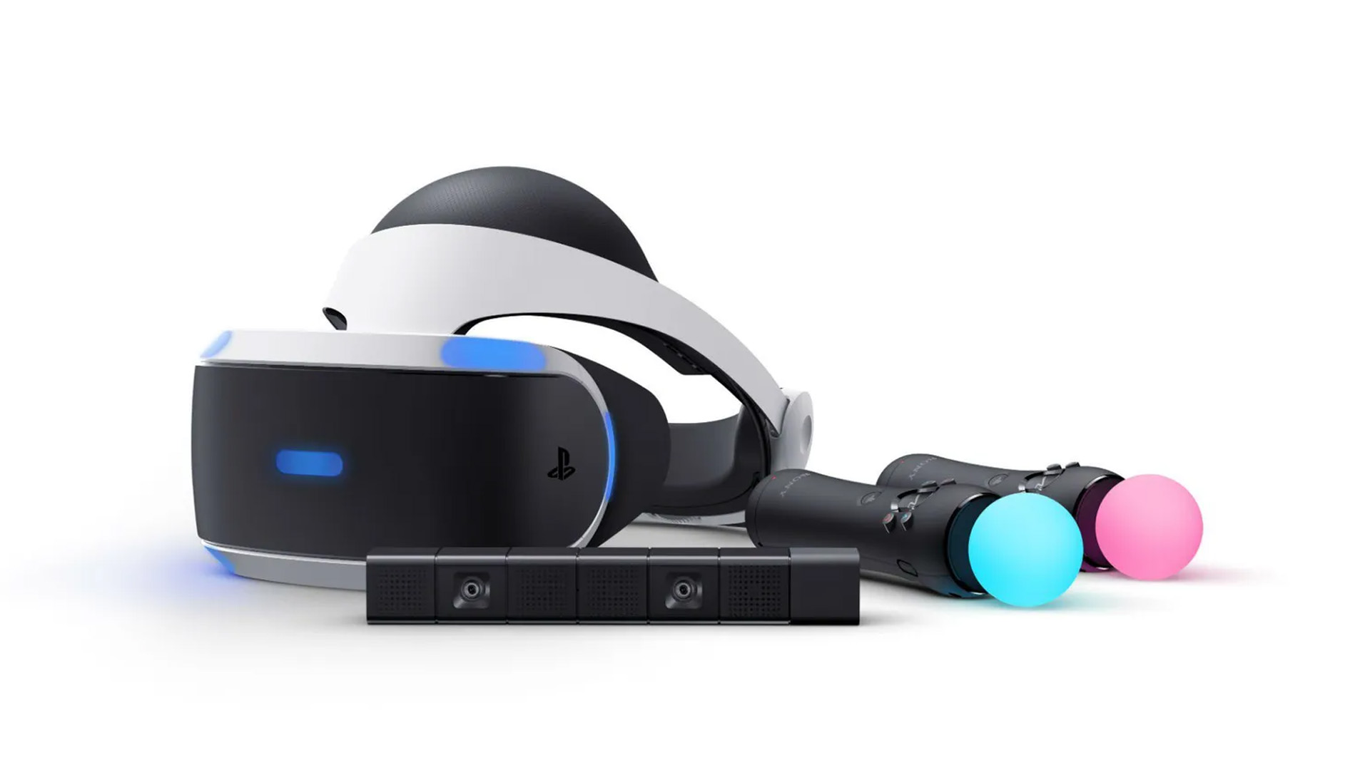 Промо-фото шлема виртуальной реальности PSVR для PS4. 10 лет исполнилось PlayStation 4
