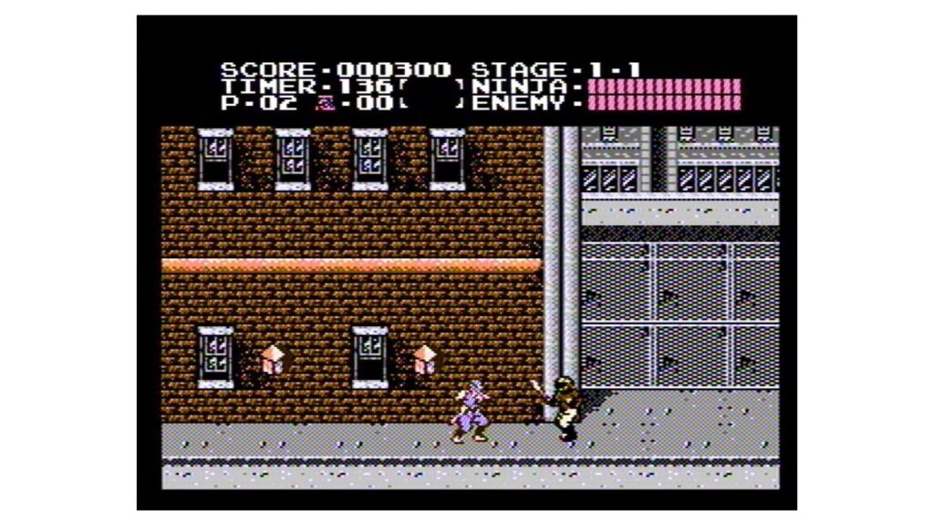 Скриншот из игры Ninja Gaiden для NES («Дэнди»). Обзор Ninja Gaiden: Ragebound для ПК, PS5, PS4, Xbox One, Xbox Series X|S и Switch