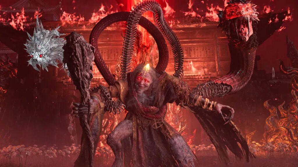 Босс Дзякоцу-баба в Nioh 3, что делать со змеями