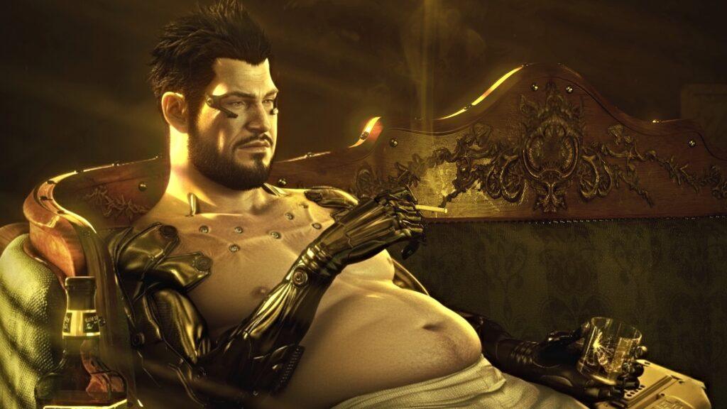 Адам Дженсен из Deus Ex сильно поправился — кибернетический толстяк в плаще и очках