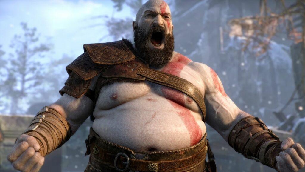 Кратос из God of War (2018) стал толстым — суровый бог войны с огромным пузом и топором — толстые герои игр