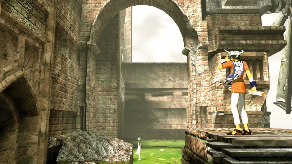 Кадр из Ico (2001) Фумито Уэды — игры, после которой Хидэтака Миядзаки уволился из Oracle и ушёл в FromSoftware.